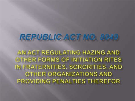 REPUBLIC ACT NO. 8049 .